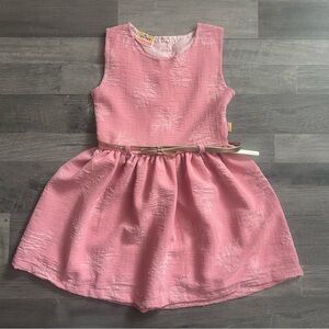 Chikos Girls Blush Pink Leaf Dress 5T